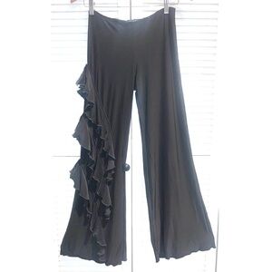 Dance America Black Ruffle Palazzo Dance Pants women’s size small